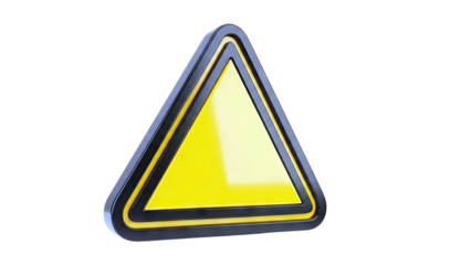 Yellow triangle warning sign with black border