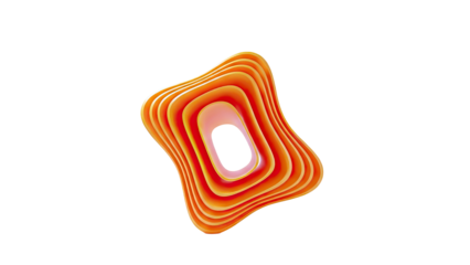 Abstract Orange and Yellow Layered Shape with Hole