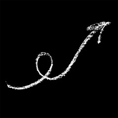 Hand Drawn Chalk Freehand Arrow on Chalkboard Background