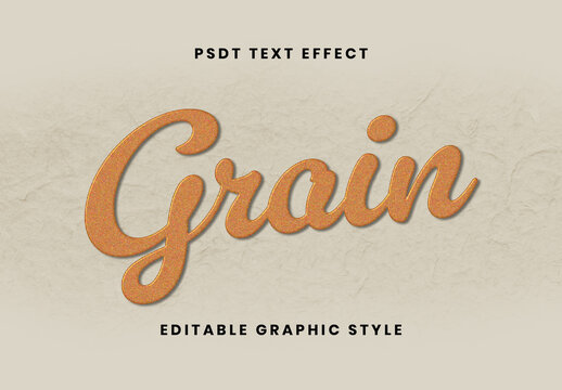 Orange Vintage Grain Craft Paper Text Effect Retro Script Grain Font