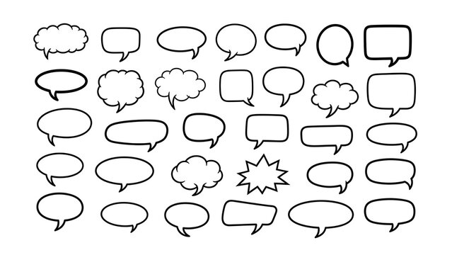 Various comic speech bubbles for creative projects and presentations