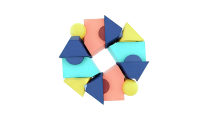Colorful Geometric Shapes Arranged in a Circular Pattern