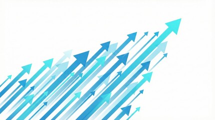 Abstract blue arrows moving upward,growth and progress concept for business success,market trends and development goals