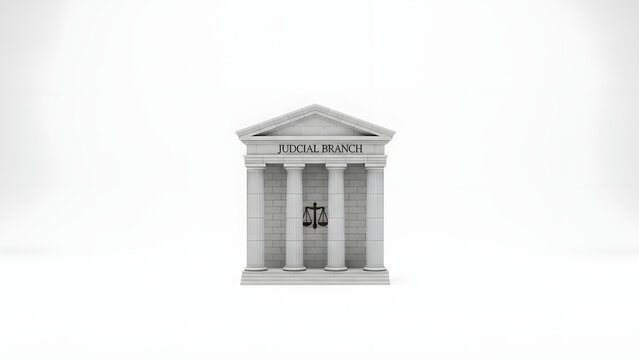 Judicial Branch Building with Scales of Justice
