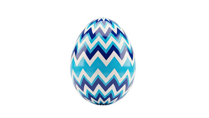Fototapeta premium Blue and White Chevron Pattern Easter Egg
