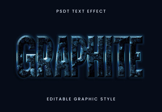 Blue And Black Graphite Textured Text Effect Stone Distressed Font