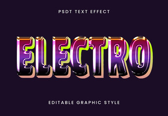Colorful 80s Neon Stripe Text Effect Retro Shiny Font