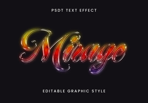 Colorful Glitter Script Text Effect Luxury Shiny Font
