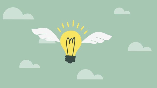 Flying Light Bulb Animation - Creative Ideas Taking Flight