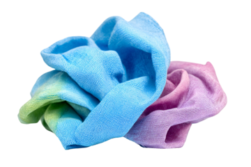 Soft pastel colored cloth scrunchie on black background