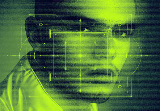 Futuristic HUD Scanline Photo Effect