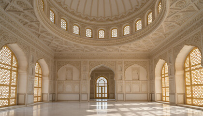 Fototapeta premium Background: Interior hall of an Indian-style castle.