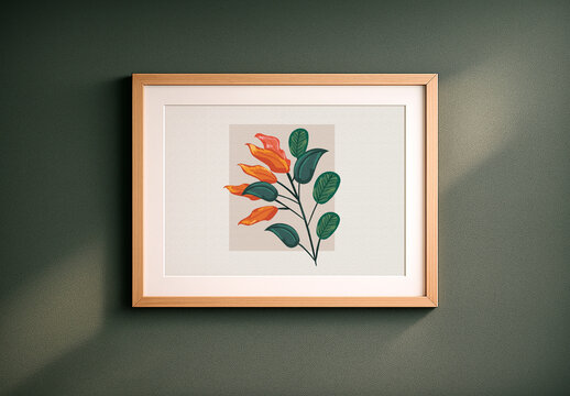 Green Wooden Frame Mockup