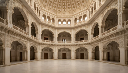 Fototapeta premium Background: Interior hall of an Indian-style castle.