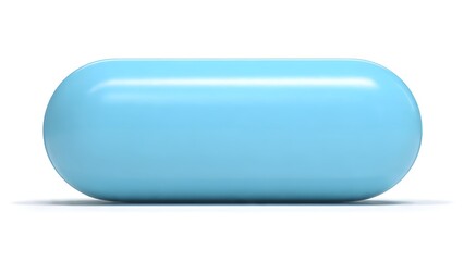 A smooth blue oval shape made in matte clay style showing a tactile pill icon for status indicators or toggle buttons in ui design