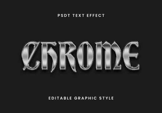 Chrome Gothic Metallic Text Effect