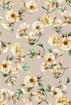 beautifull all over flower disain with solid background for textile design