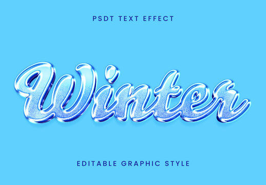 Blue Winter Glitter Text Effect Frosty Shiny Font