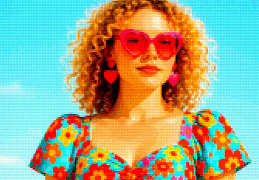 Colorful Pixel Art Retro Game Photo Effect