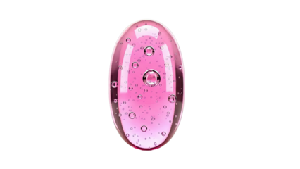 Pink Gel Drop with Bubbles