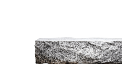 Grey stone block on black background for product display