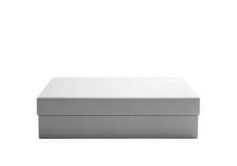 Naklejka premium A sleek, rectangular, white, gift or storage box with a hinged lid, perfect for packaging or storing items, isolated on transparent background