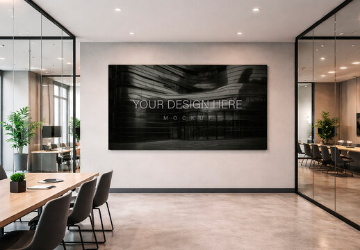 Office Wall Frame Interior Mockup