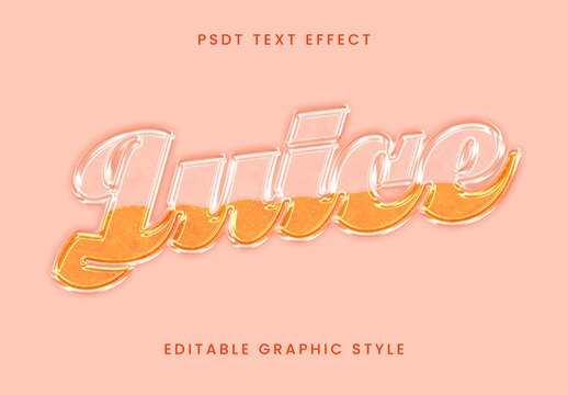 Orange And Transparent Glossy Juice Text Effect Liquid Refreshing Font