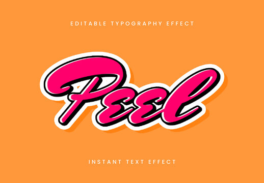 Pink And White Urban Sticker Text Effect Retro Script Outline Font