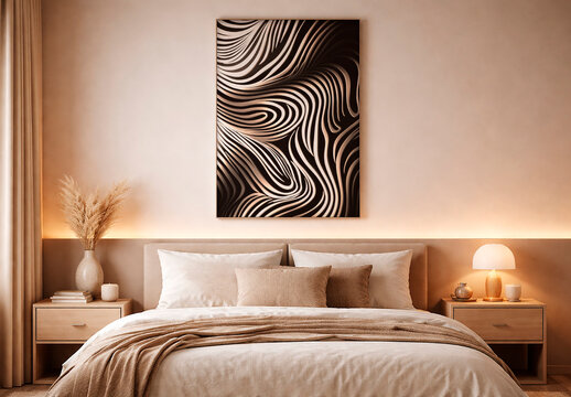 Beige And Warm Large Canvas Interior Mockup Room