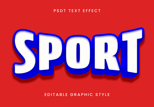 White And Blue Bold Sport Text Effect Athletic Team Font