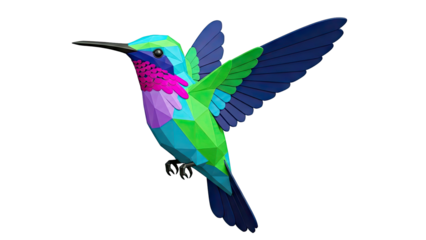 Geometric Hummingbird with Vibrant Colors