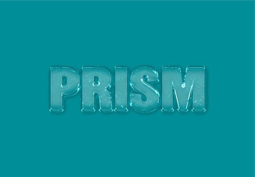 Aqua Shiny Glass 3D Text Effect Crystal Transparent Shine Font