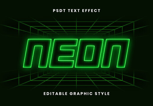 Grid Neon Outline Text Effect