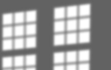 Multi pane window shadow overlay effect features grid patterns for creating realistic indoor lighting scenes on transparent mockup layouts
