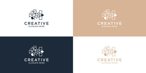 modern technology icon logo design