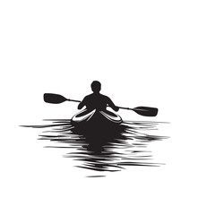 silhouette of a rower on a white background © bariyanto