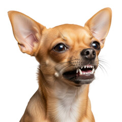 Obraz premium Chihuahua puppy barking isolated on transparent background
