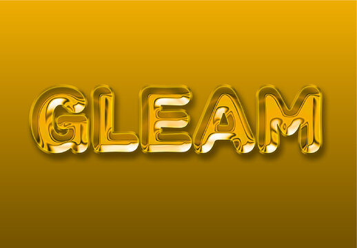 Yellow Glowing Gold Text Effect Glossy Reflective Font