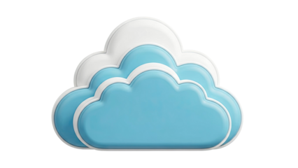 3D Rendering of Layered Blue and White Clouds