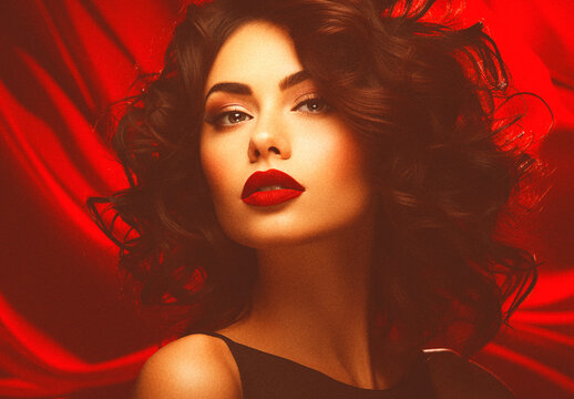 Red And Black Film Grain Photo Effect