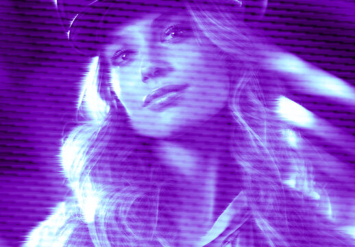Purple And White Futurist Hologram Photo Effect