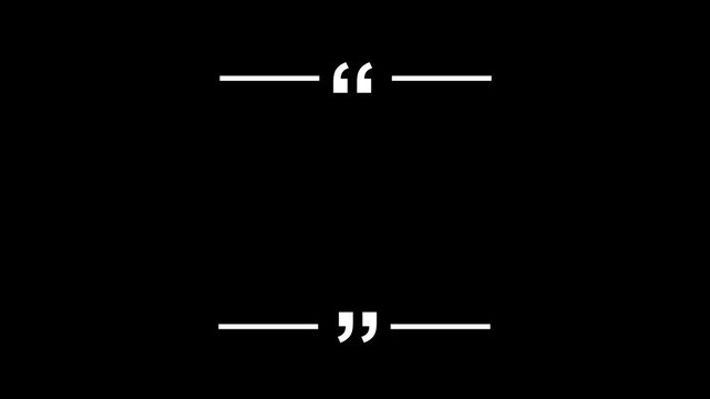 Minimalist quote frame design featuring bold red quotation marks and horizontal lines on a black background. Clean, modern typography layout ideal for inspirational quotes, 