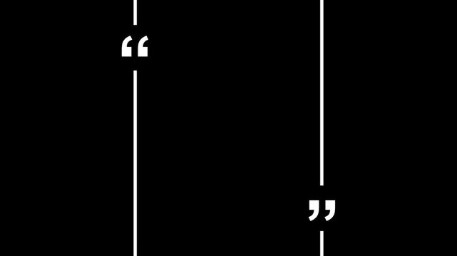 Quote Banner Template. Blank Quote Frame on Dark Background. Border with Quotation Marks and Copy Space for Quotes