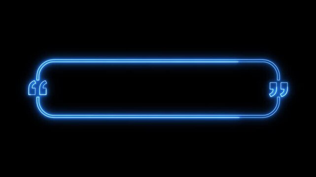 A sleek, modern quote template featuring a glowing white neon pill-shaped frame on a solid black background. The elongated capsule design is accented with bold,