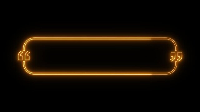 A sleek, modern quote template featuring a glowing white neon pill-shaped frame on a solid black background. The elongated capsule design is accented with bold,