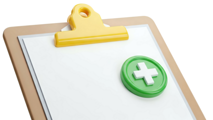 Clipboard with medical symbol