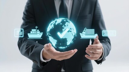 Global logistics technology for delivery, loading, transportation, and distribution at e commerce center and automobile services showcasing efficient goods management and innovative solutions