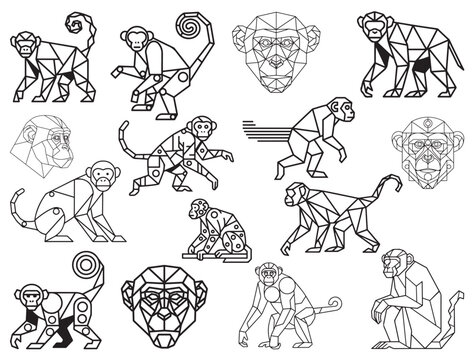 GEOMETRIC MONKEY SILHOUETTE