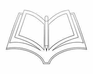 Simple Open Book Sketch Design art